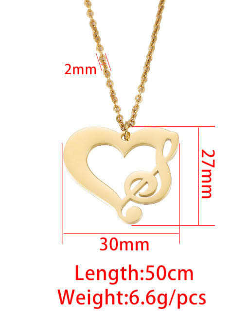 MEN PO Stainless steel Heart Note Minimalist Necklace 2