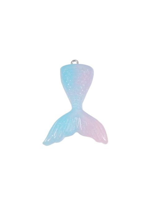 Color 7 Stainless steel Resin Cute Wind  Fish Tail Pendant