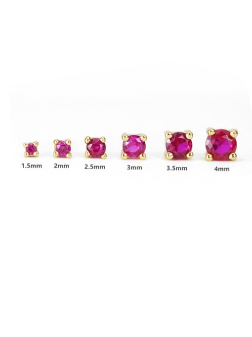 6 sets of gold rose diamonds 925 Sterling Silver Cubic Zirconia Geometric Cute Stud Earring
