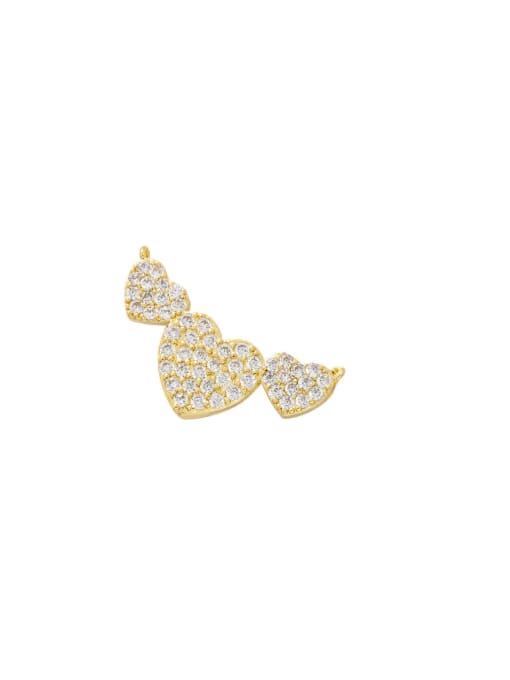 KOKO Micro Inlaid Peach Heart Pentagram Color Pendant Crown Necklace Connector