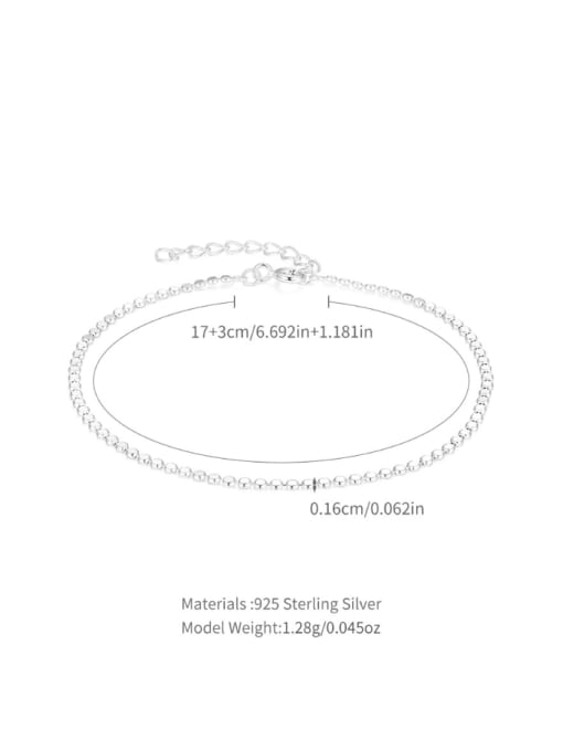 YUANFAN 925 Sterling Silver Geometric Minimalist Link Bracelet 2