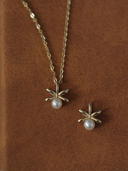 ZEMI 925 Sterling Silver Imitation Pearl Flower Dainty Necklace 0
