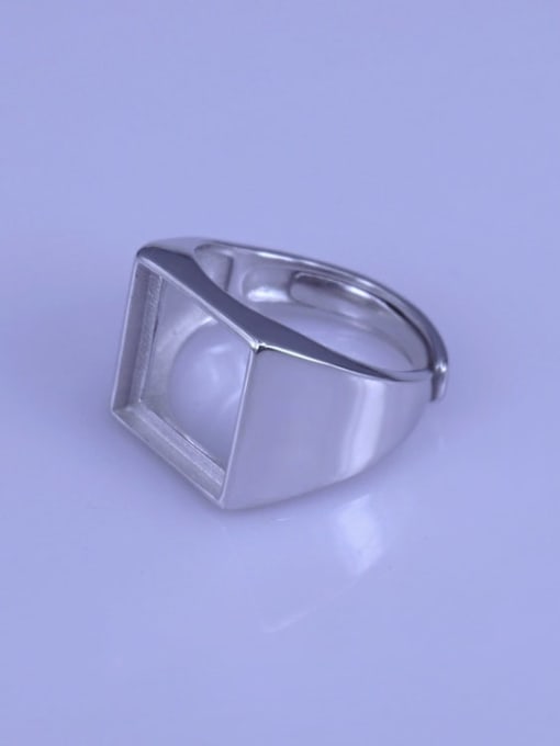 Supply 925 Sterling Silver 18K White Gold Plated Square Ring Setting Stone size: 12*12mm 1