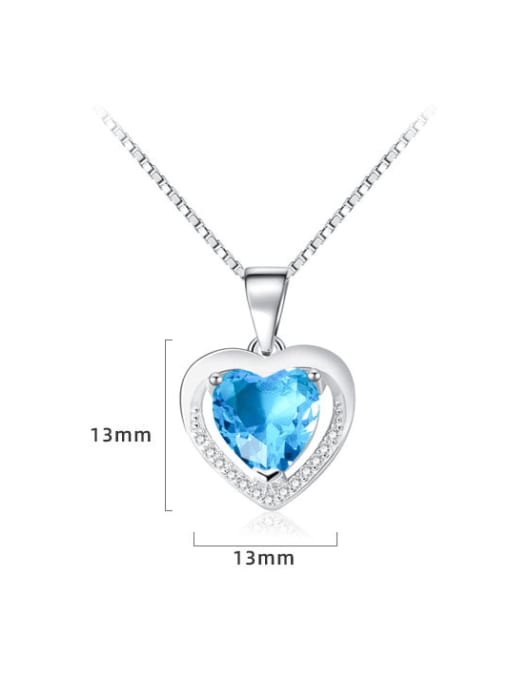 PNJ-Silver 925 Sterling Silver Cubic Zirconia Heart Minimalist Necklace 3