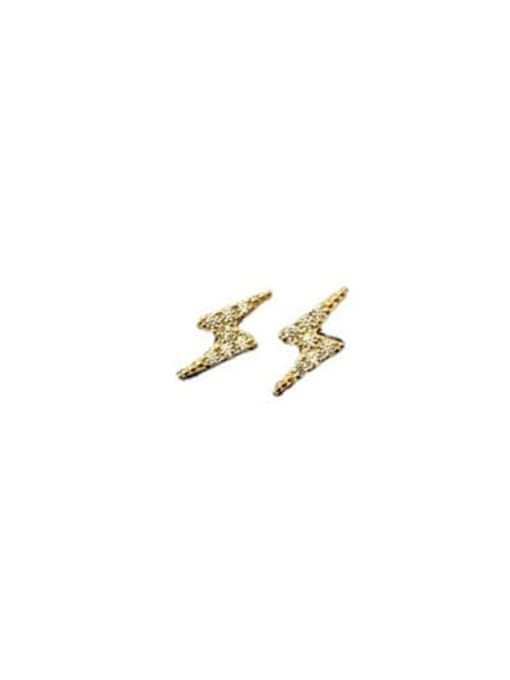 ZEMI 925 Sterling Silver Cubic Zirconia Lightning Dainty Stud Earring 0