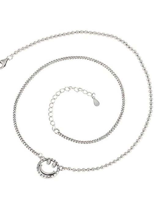 019L5.9g 925 Sterling Silver Smiley Vintage Necklace