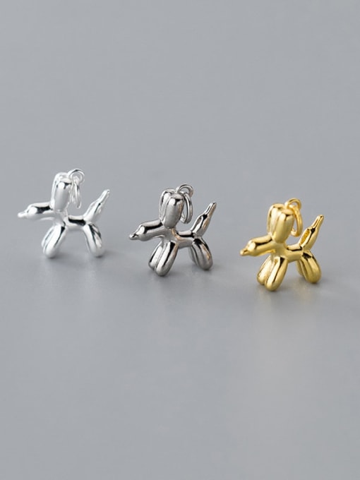 FAN S925 silver electroplating three-dimensional color retention balloon dog charm 0