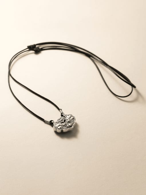 FAN 925 Sterling Silver Weave Vintage Necklace 0