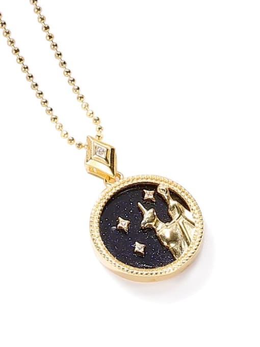Blue Sand Virgo 925 Sterling Silver Shell Constellation Minimalist Necklace
