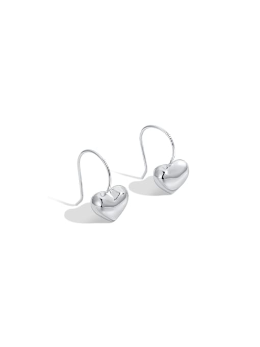 STL-Silver Jewelry 925 Sterling Silver Heart Dainty Hook Earring 0