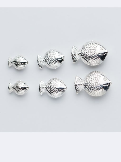 FAN 925 Silver Small Fish Spacer Beads 1