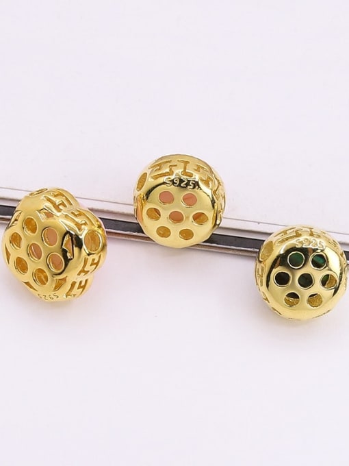 CYS S925 sterling silver ancient gold boutique inlaid with queen shell four-leaf clover bead 1