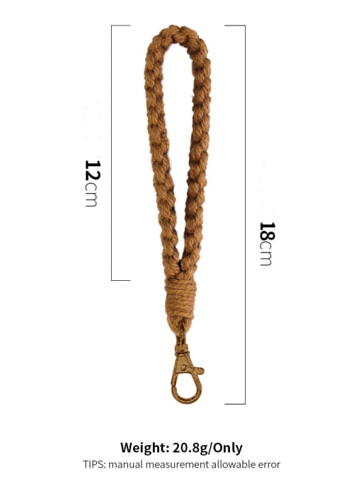 JMI Copper Cotton Rope Hand-Woven Wrist Key Chain 3