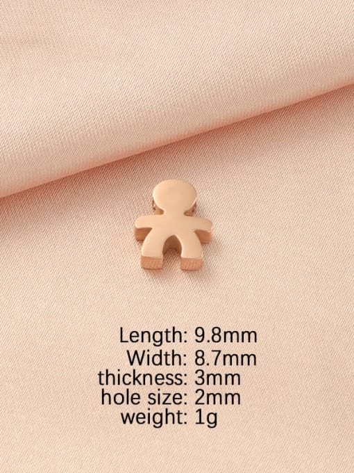 Rose Gold Boy Stainless steel Minimalist Boy and girl small hole bead pendant DIY jewelry