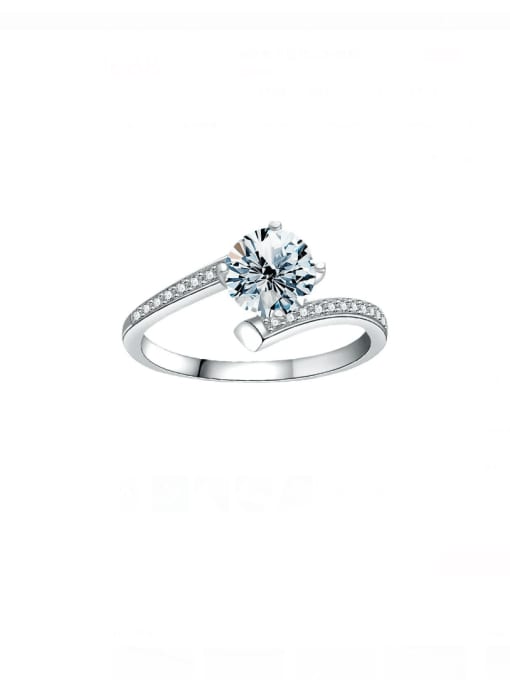 1 carat (Mosan diamond) 925 Sterling Silver Moissanite Irregular Dainty Band Ring