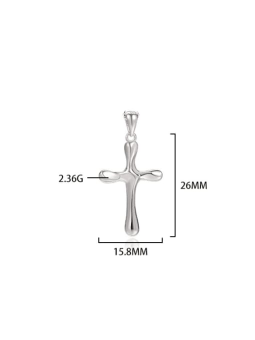 A2599 Platinum Pendant Without Chain 925 Sterling Silver Minimalist Cross Pendant