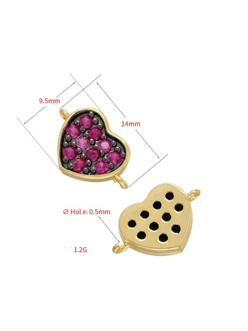 KOKO Micro-Inlaid Peach Heart Small Accessories Gun Black Two-Tone Heart-shaped Hand Card 1