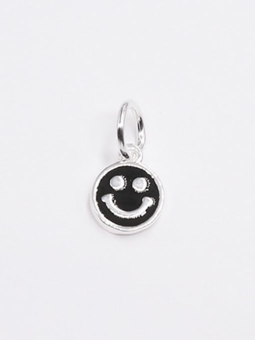 Style 1 black (by piece) S925 Sterling Silver Epoxy Smiley Face Pink Green Black Yellow Red Smile Pendant