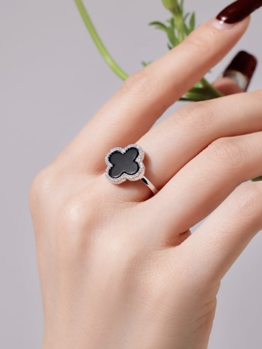 STL-Silver Jewelry 925 Sterling Silver Shell Flower Minimalist Band Ring 1