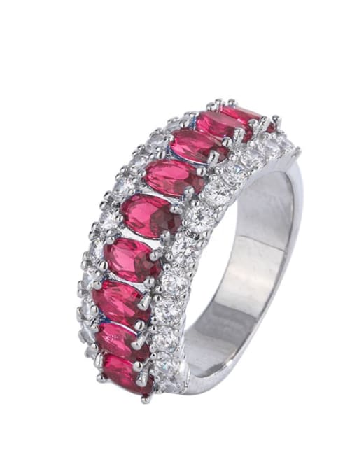 PNJ-Silver 925 Sterling Silver Red Ruby Ring