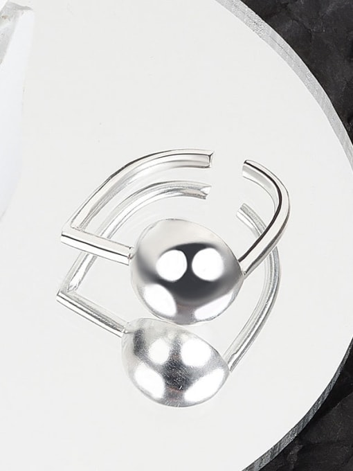 Platinum No. 13 adjustable 925 Sterling Silver Geometric Minimalist Band Ring