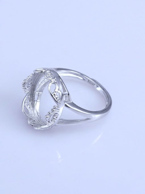 Supply 925 Sterling Silver 18K White Gold Plated Oval Ring Setting Stone size: 12*15 13*16MM 1