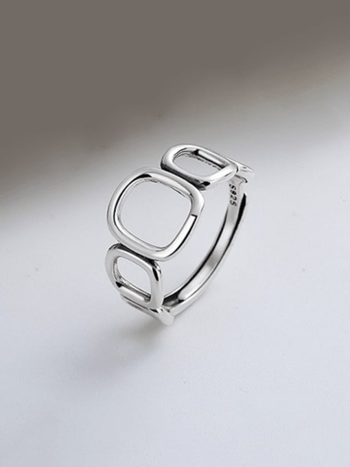 A035j about 2.62g 925 Sterling Silver Hollow  Geometric  Minimalist Ring