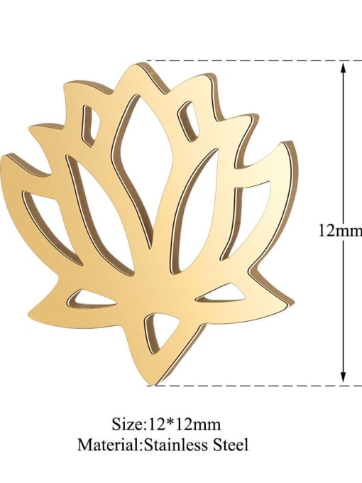 XT541G Stainless steel Gold Plated Flower Charm Height : 12 mm , Width: 12 mm
