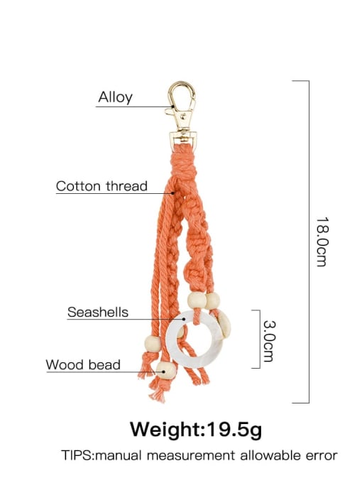 JMI Alloy Shell Cotton Rope  Round Artisan Hand-Woven  Bag Pendant 3