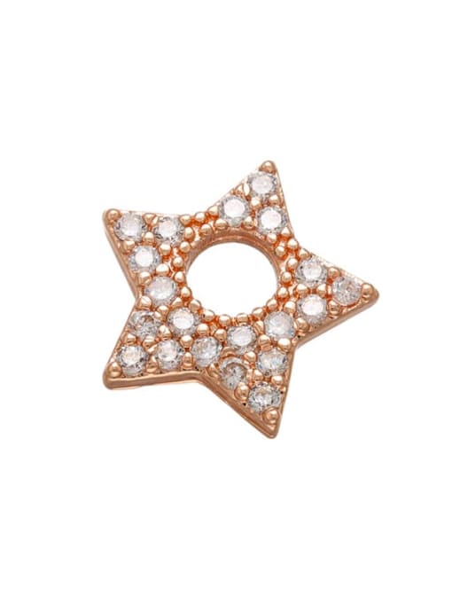 Rose Gold White Diamond Brass Diamond Gold Plated Five-pointed Star Pendant