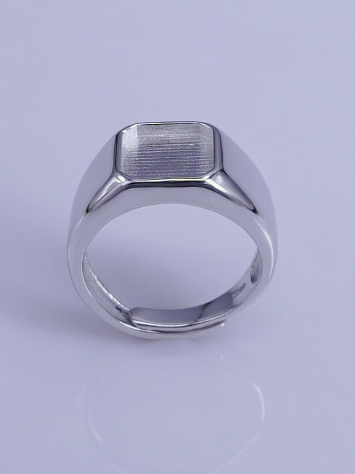 Supply 925 Sterling Silver 18K White Gold Plated Geometric Ring Setting Stone size: 9*9mm 0