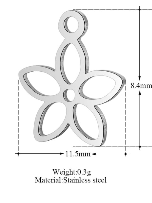 FTime Stainless steel Flower Charm Height : 11.5 mm , Width: 8.4 mm 1