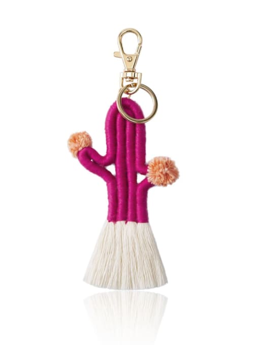 K68234 6 Alloy Cotton Cactus Cute Hand-Woven Key Chain/ Bag Pendant