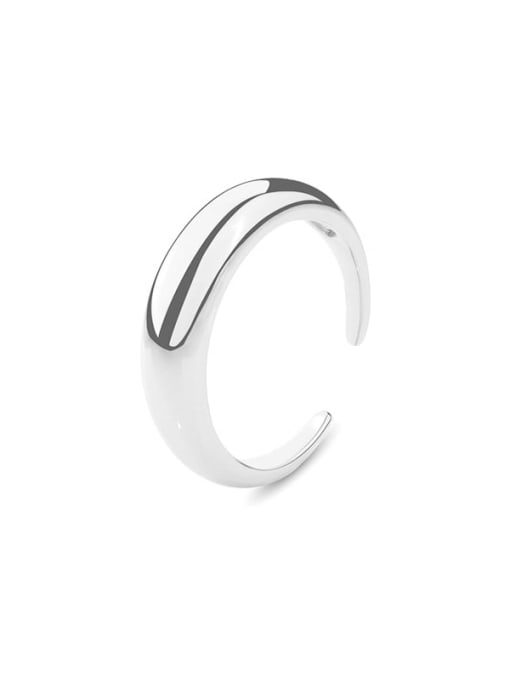K916 Platinum 925 Sterling Silver Geometric Minimalist Band Ring