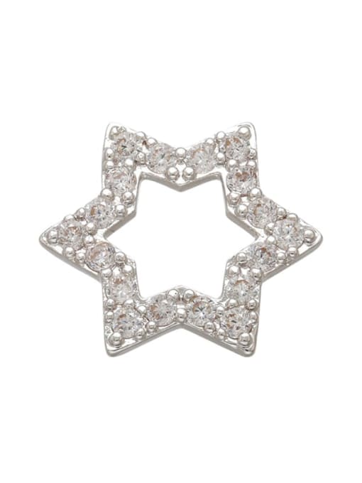 白金色白钻 Brass Diamond Gold Plated Five-pointed Star Pendant
