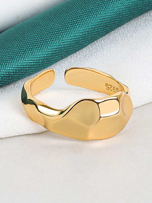 18k gold No.13 adjustable 925 Sterling Silver Geometric Minimalist Band Ring