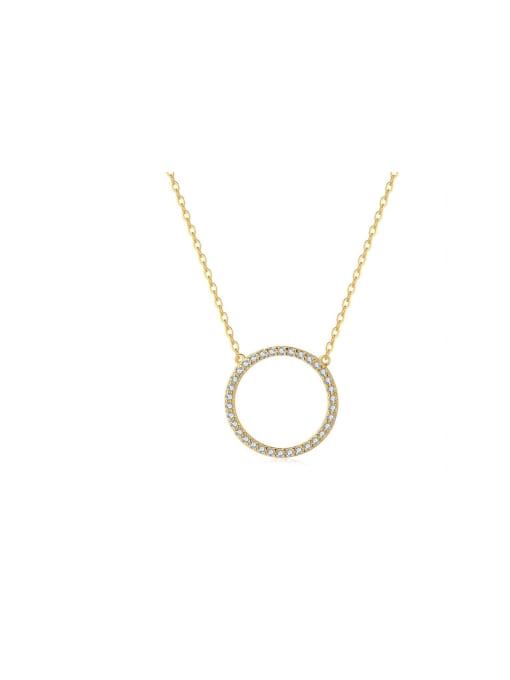 STL-Silver Jewelry 925 Sterling Silver Cubic Zirconia Round Dainty Necklace