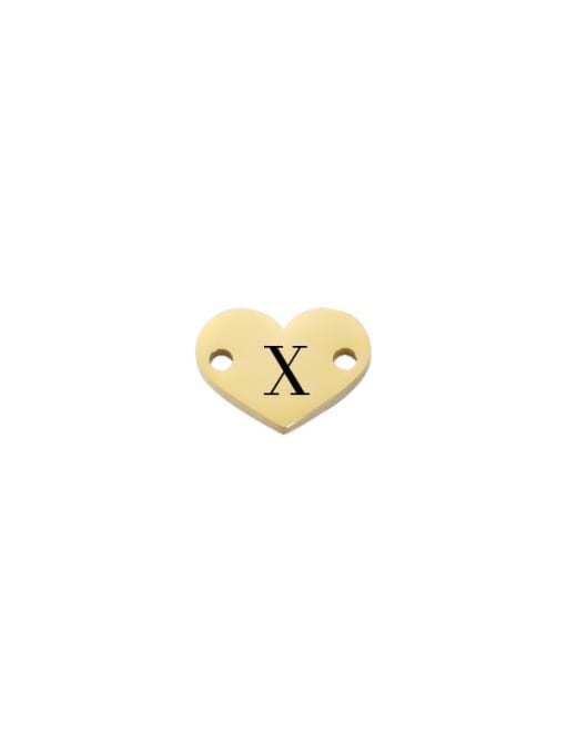 X Stainless Steel Laser Lettering  Heart  Diy Jewelry Accessories