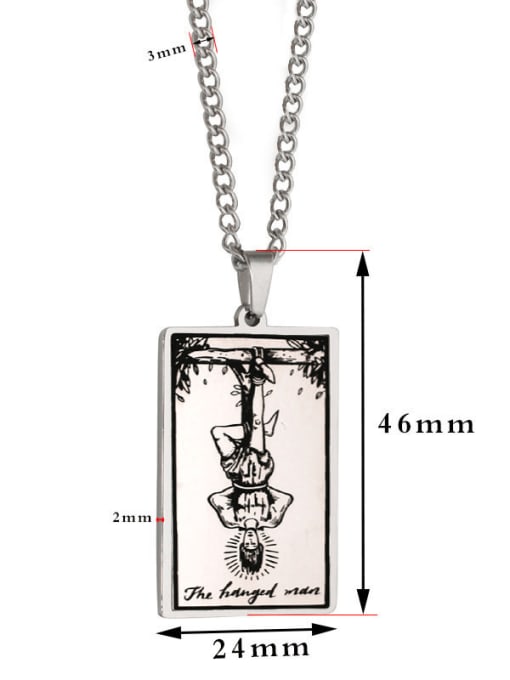 M&J The Hanged Man's Tarot hip hop stainless steel titanium steel necklace 1
