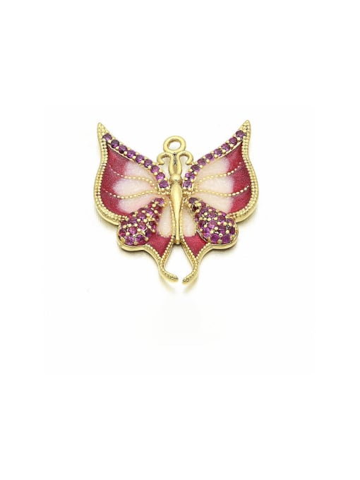 KOKO Brass Fancy Colored Diamond Butterfly Drop Oil Micro Setting Accessories 1