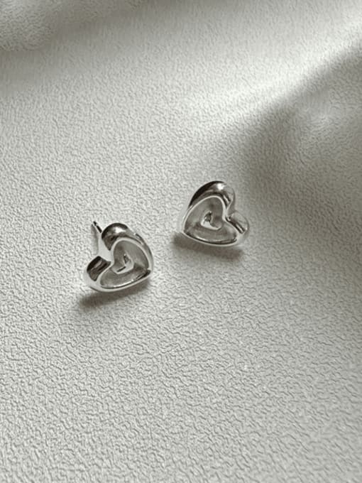 ARTTI 925 Sterling Silver Heart Vintage Stud Earring 0