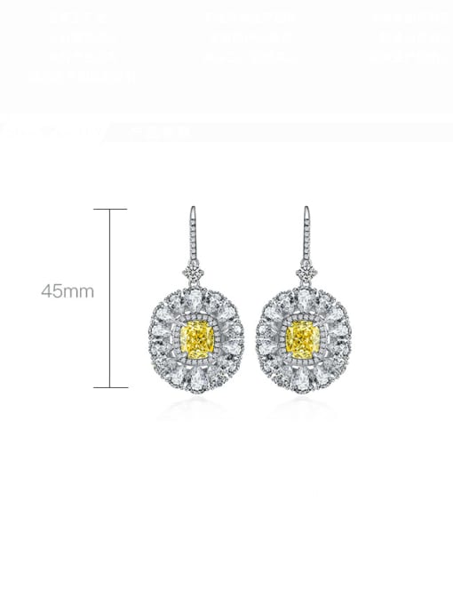 A&T Jewelry 925 Sterling Silver High Carbon Diamond Geometric Luxury Cluster Earring 2