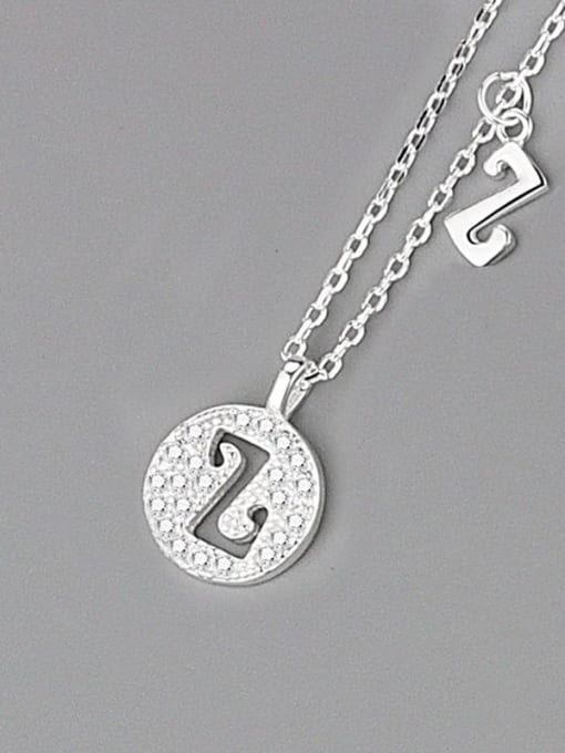 Silver (letter Z) 925 Sterling Silver Cubic Zirconia Letter Minimalist Necklace