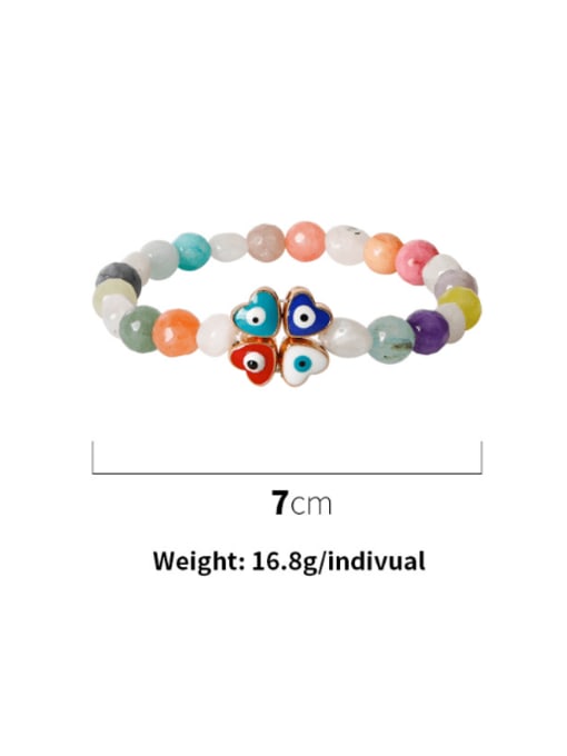 JMI Multi Color Carnelian Stone Evil Eye Trend Handmade Beaded Bracelet 3