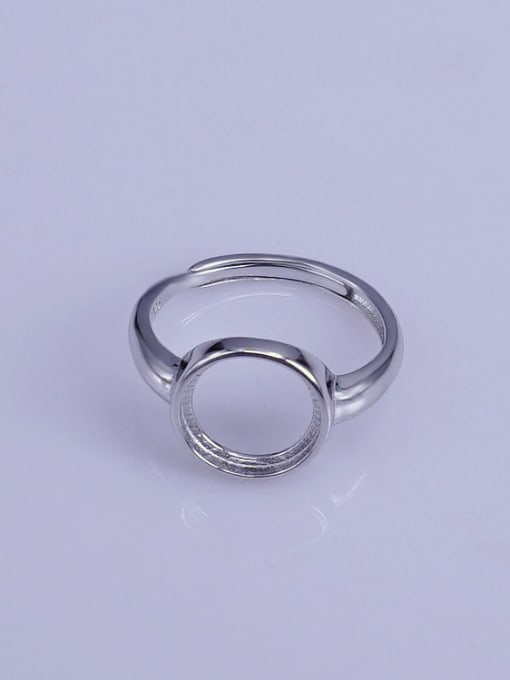 Supply 925 Sterling Silver 18K White Gold Plated Round Ring Setting Stone size: 10*10mm 0
