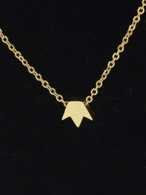 皇冠 Stainless steel golden peach heart five-pointed star crown fishtail unicorn clavicle necklace