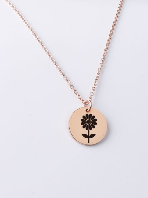 Rose gold yp001 85 20mm Stainless steel Flower Minimalist Necklace