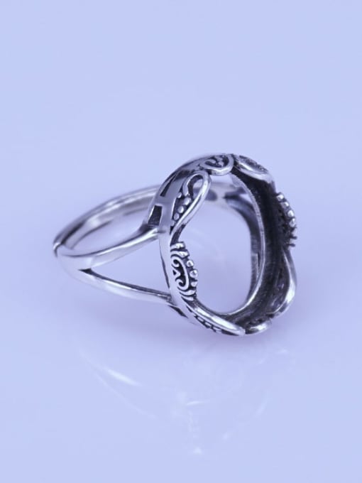 Supply 925 Sterling Silver 18K White Gold Plated Round Ring Setting Stone size: 12*15mm 2