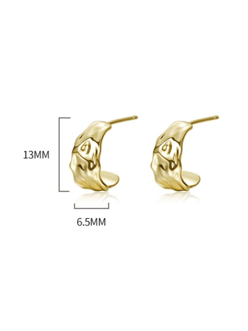 YUANFAN 925 Sterling Silver Geometric Minimalist Stud Earring 3