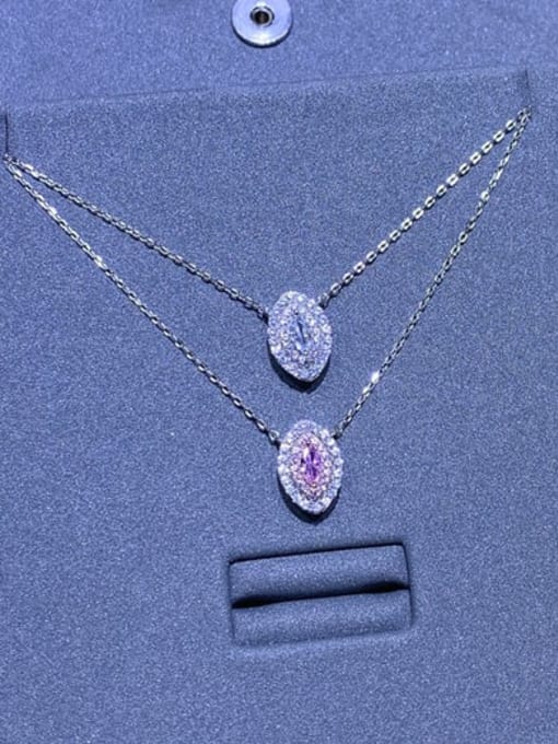 A&T Jewelry 925 Sterling Silver Cubic Zirconia Geometric Luxury Necklace 3